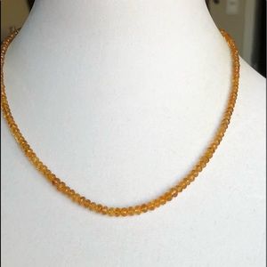 Madeira Citrine Hand Faceted Graduated Gemstones (2-3mm) Necklace